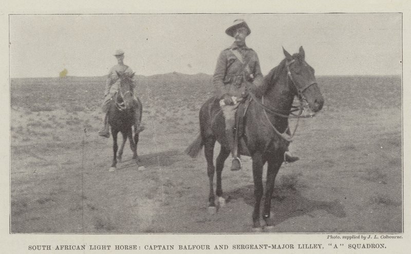 South African Light Horse, capitaine Balfour et sergent-major Lilley, escadron A - English Photographer