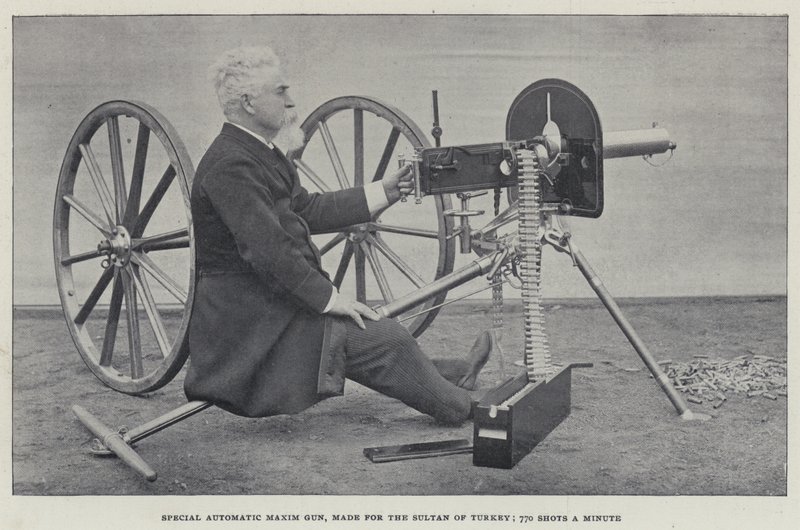 Fusil automatique spécial Maxim, fabriqué pour le sultan de Turquie, 770 coups par minute - English Photographer