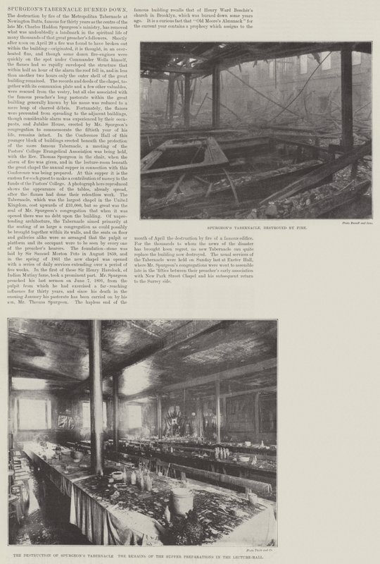 Le Tabernacle de Spurgeon incendié - English Photographer