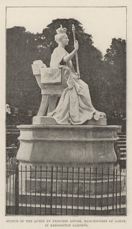 Statue de la Reine par la princesse Louise, marquise de Lorne, dans les jardins de Kensington - English Photographer