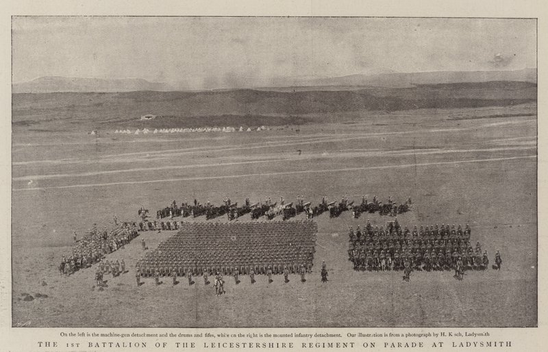 Le 1er bataillon du régiment du Leicestershire en parade à Ladysmith - English Photographer
