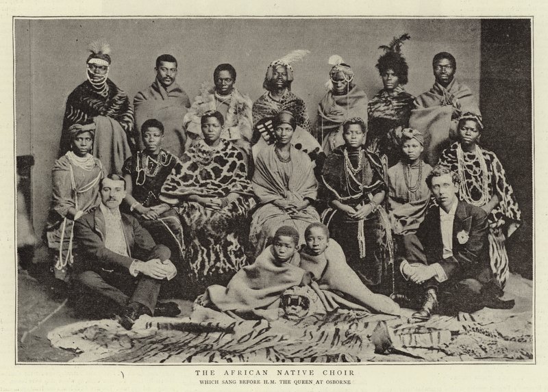 Le Chœur des natifs africains, qui a chanté devant Sa Majesté la Reine à Osborne - English Photographer