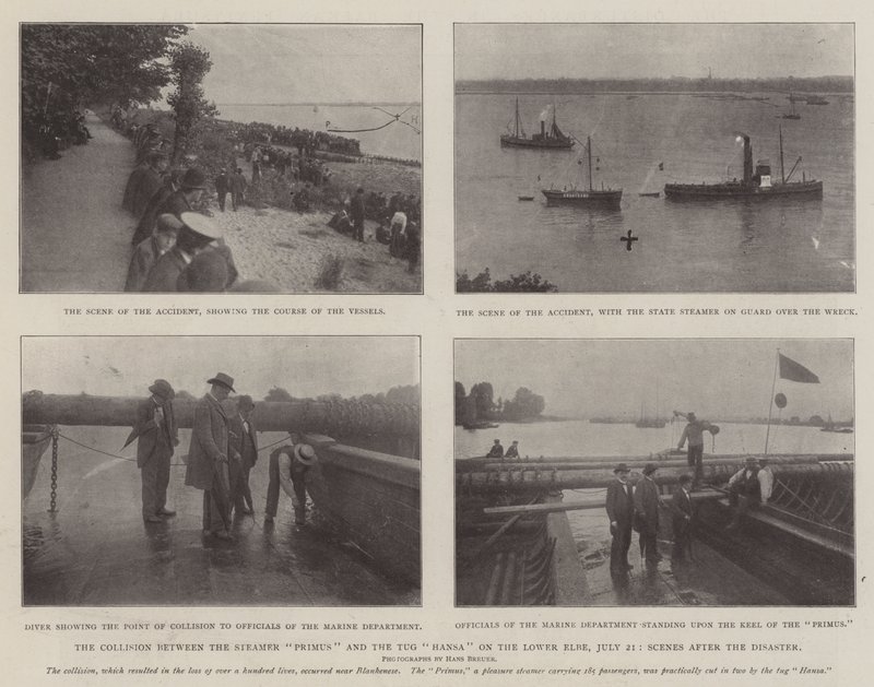 La collision entre le vapeur Primus et le remorqueur Hansa sur le bas Elbe, 21 juillet, scènes après le désastre - English Photographer