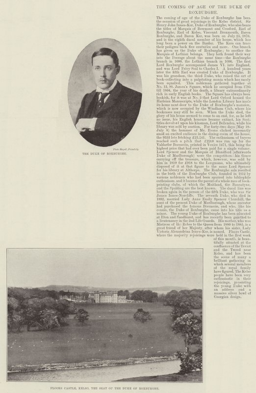 La majorité du duc de Roxburghe - English Photographer