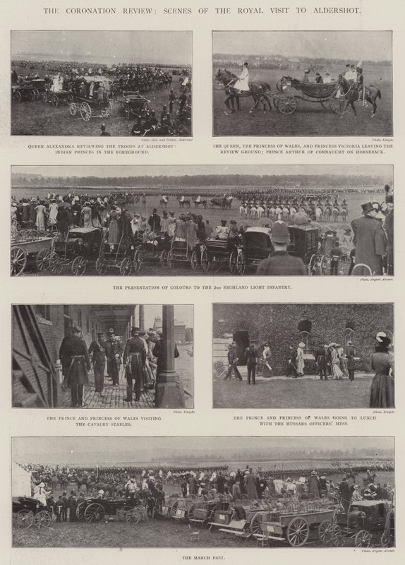 La revue du couronnement, scènes de la visite royale à Aldershot - English Photographer