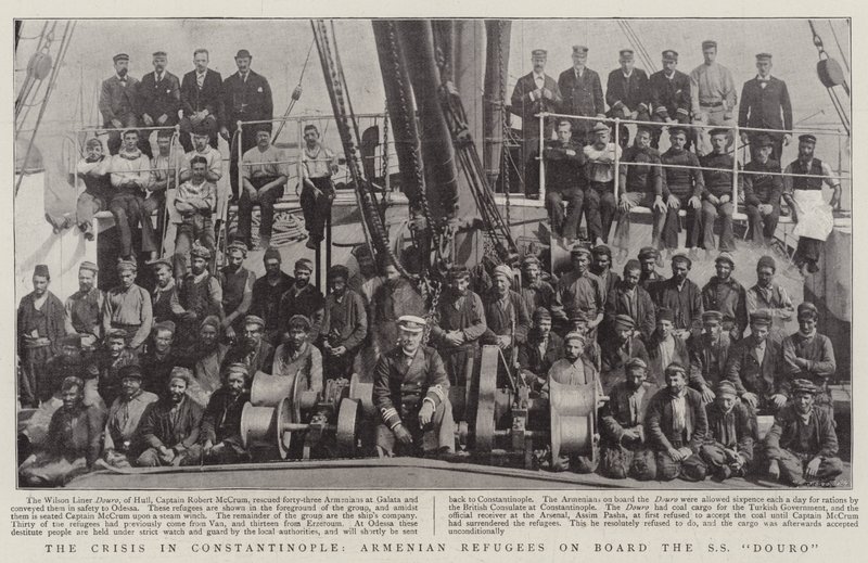 La crise à Constantinople, réfugiés arméniens à bord du SS Douro - English Photographer