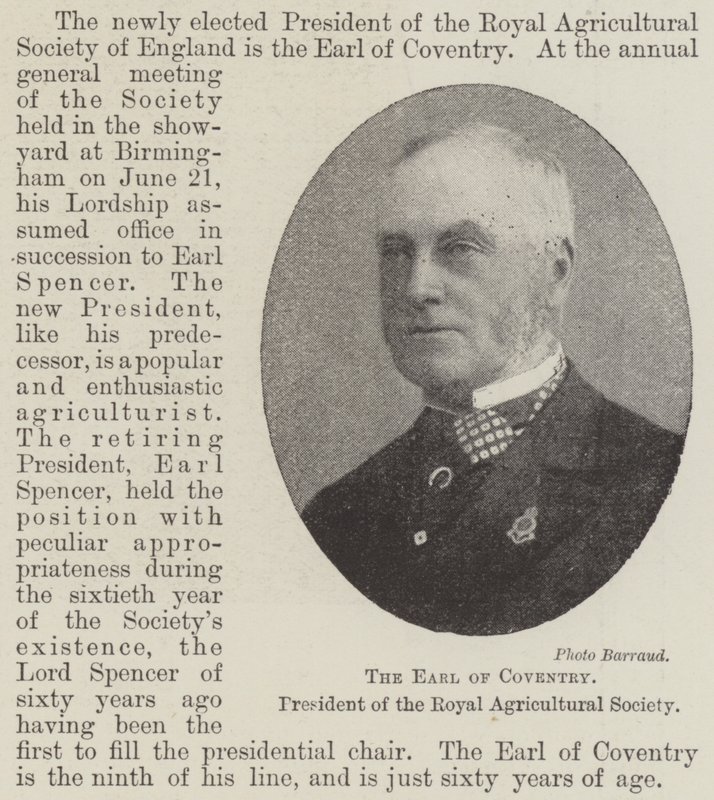 Le comte de Coventry, président de la Royal Agricultural Society - English Photographer