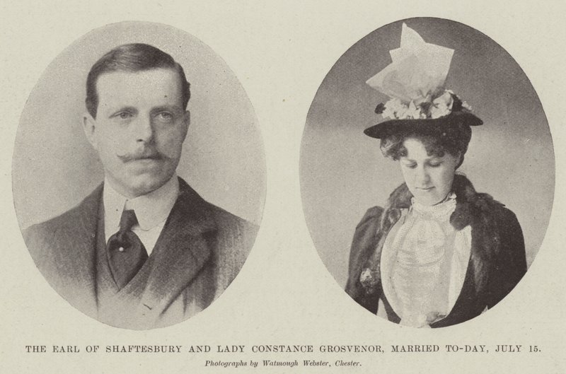 Le comte de Shaftesbury et Lady Constance Grosvenor, mariés aujourd