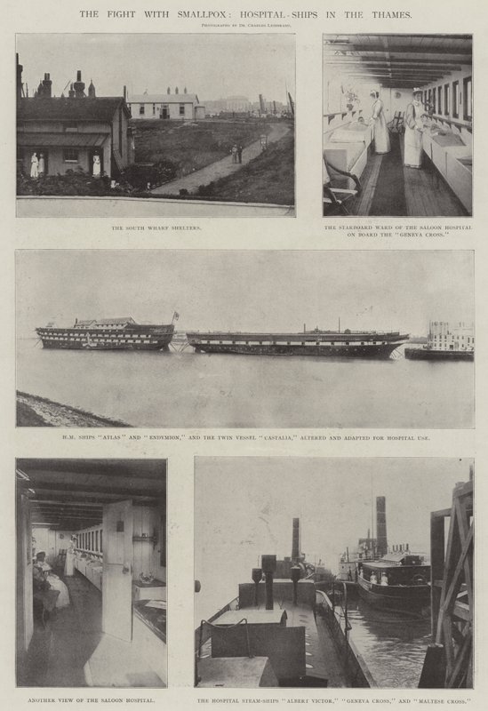 La lutte contre la variole, navires-hôpitaux sur la Tamise - English Photographer