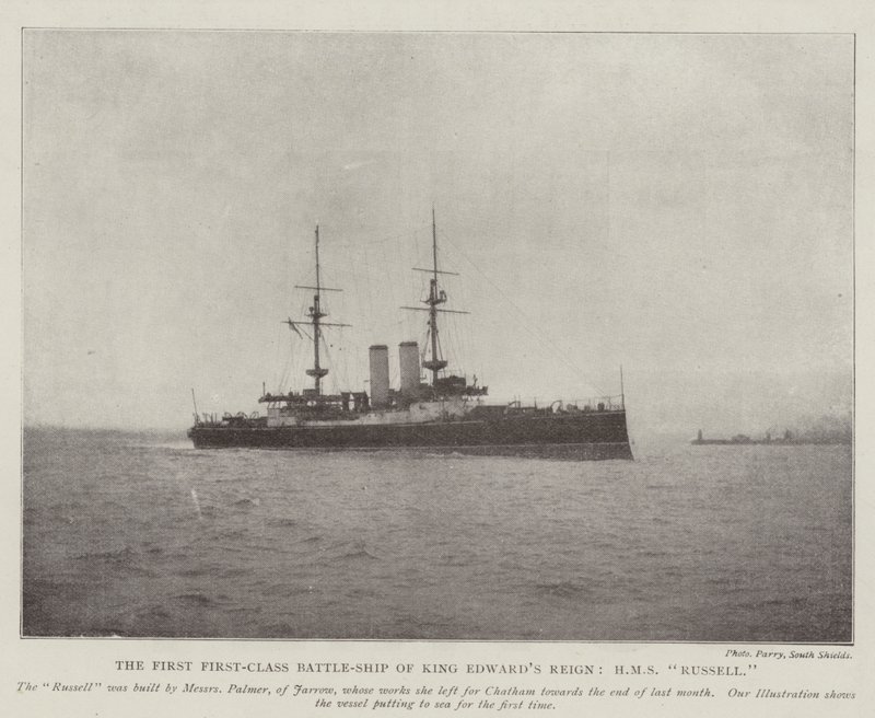Le premier cuirassé de première classe du règne du roi Édouard, HMS Russell - English Photographer