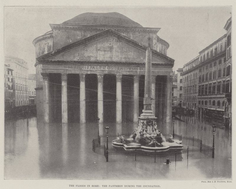 Les inondations à Rome, le Panthéon pendant l