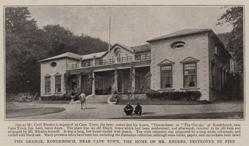 La Grange, Rondebosch, près du Cap, la maison de M. Rhodes, détruite par le feu - English Photographer