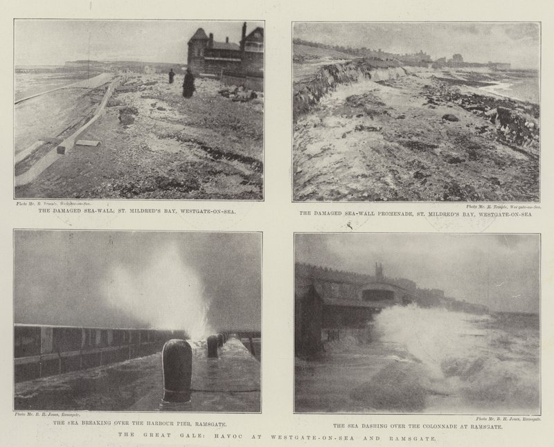 La grande tempête, ravages à Westgate-on-Sea et Ramsgate - English Photographer