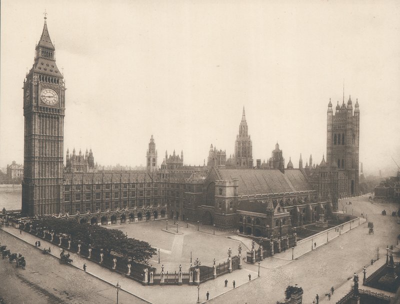 Les Chambres du Parlement et Big Ben, Londres, vers 1900 - English Photographer