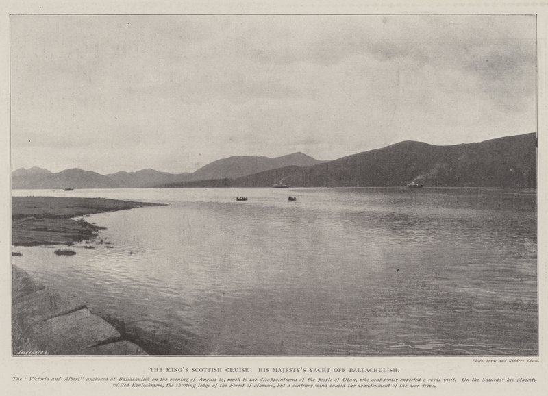 La croisière écossaise du roi, le yacht de Sa Majesté au large de Ballachulish - English Photographer