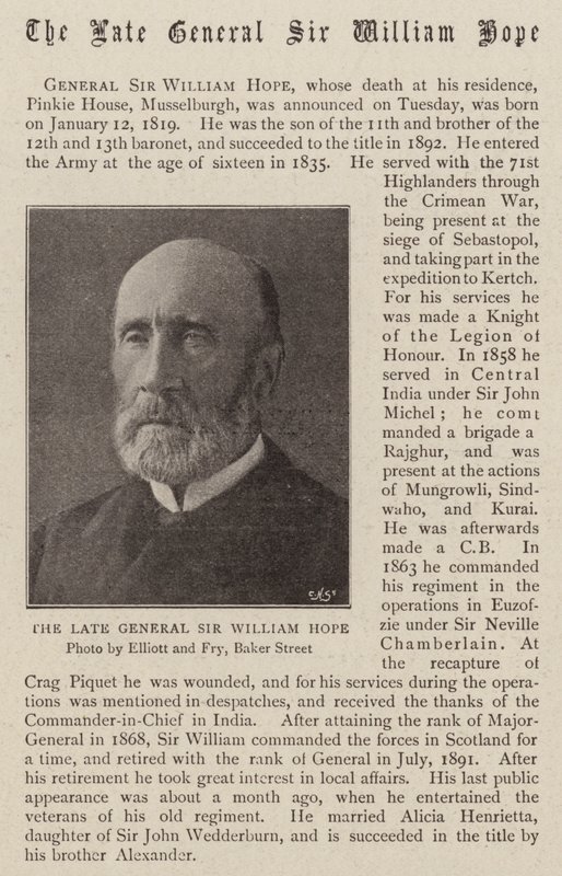 Feu le général Sir William Hope - English Photographer