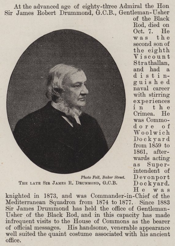 Le défunt Sir James R Drummond, GCB - English Photographer