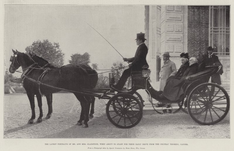 Les derniers portraits de M. et Mme Gladstone, sur le point de partir pour leur promenade quotidienne depuis le Château Thorenc, Cannes - English Photographer