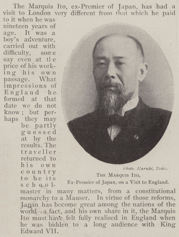 Le marquis Ito, ex-premier ministre du Japon, en visite en Angleterre - English Photographer
