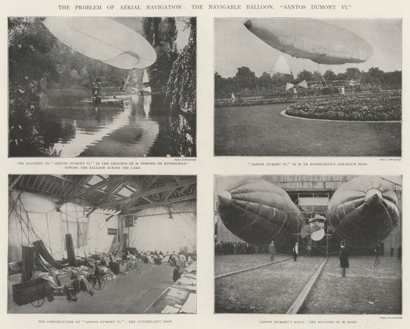 Le problème de la navigation aérienne, le ballon dirigeable, Santos Dumont VI - English Photographer