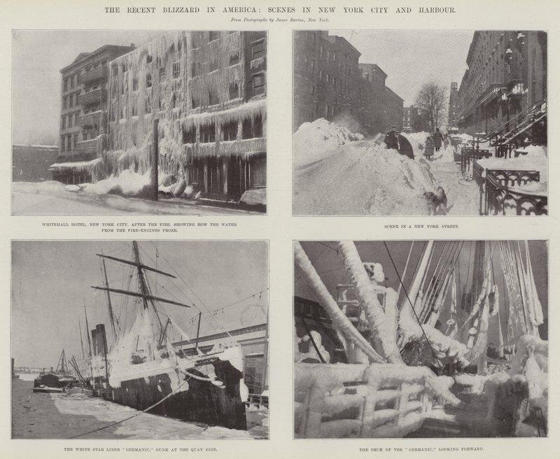 La récente tempête de neige en Amérique, scènes dans la ville et le port de New York - English Photographer