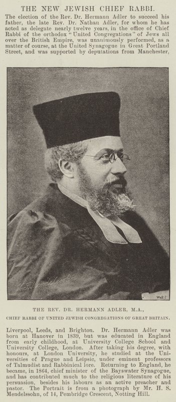 Le Révérend Dr Hermann Adler, MA, grand rabbin des congrégations juives unies de Grande-Bretagne - English Photographer