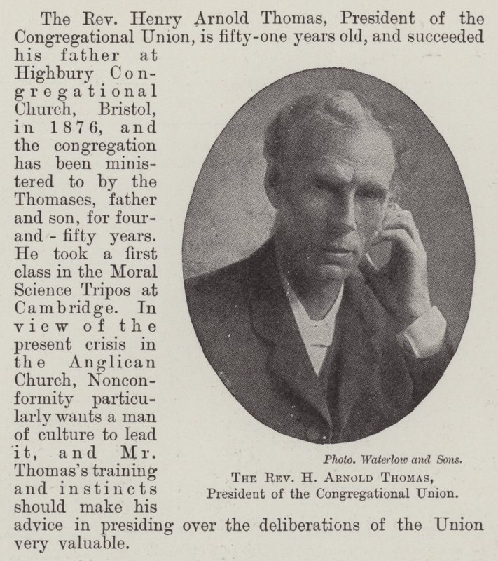 Le révérend H Arnold Thomas, président de l