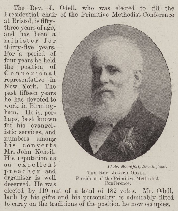 Révérend Joseph Odell, président de la conférence méthodiste primitive - English Photographer
