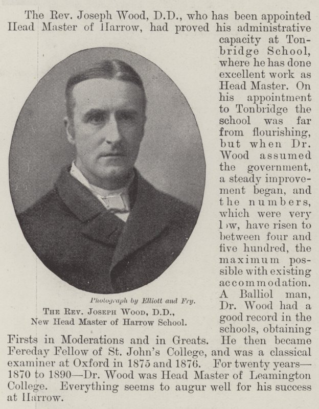Le révérend Joseph Wood, DD, nouveau directeur de l