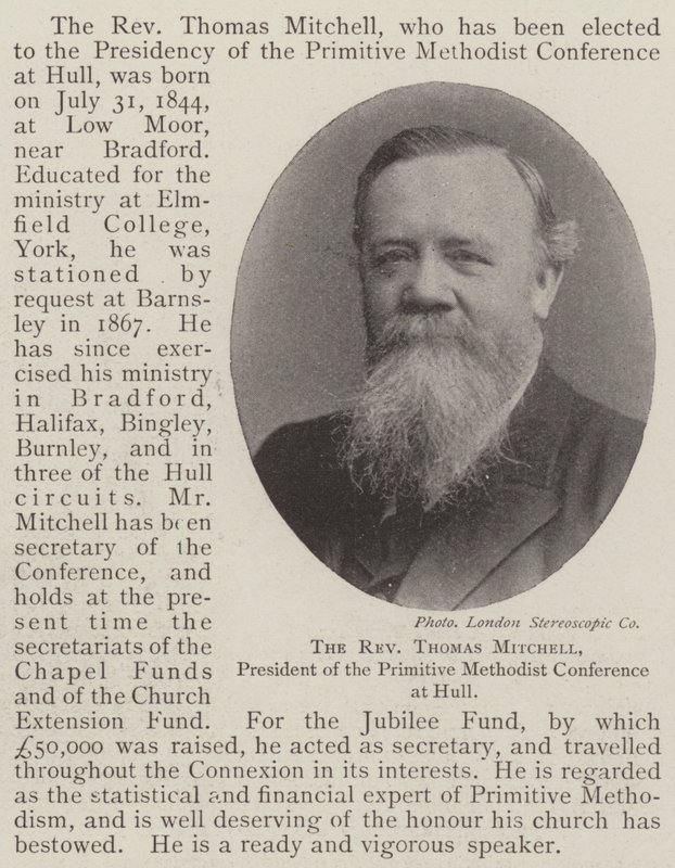 Le révérend Thomas Mitchell, président de la conférence méthodiste primitive à Hull - English Photographer