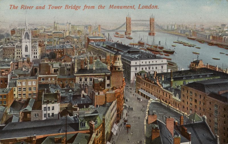 La rivière et Tower Bridge depuis le Monument, Londres - English Photographer