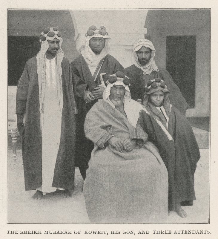 Le Sheikh Mubarak de Koweït, son fils et trois assistants - English Photographer