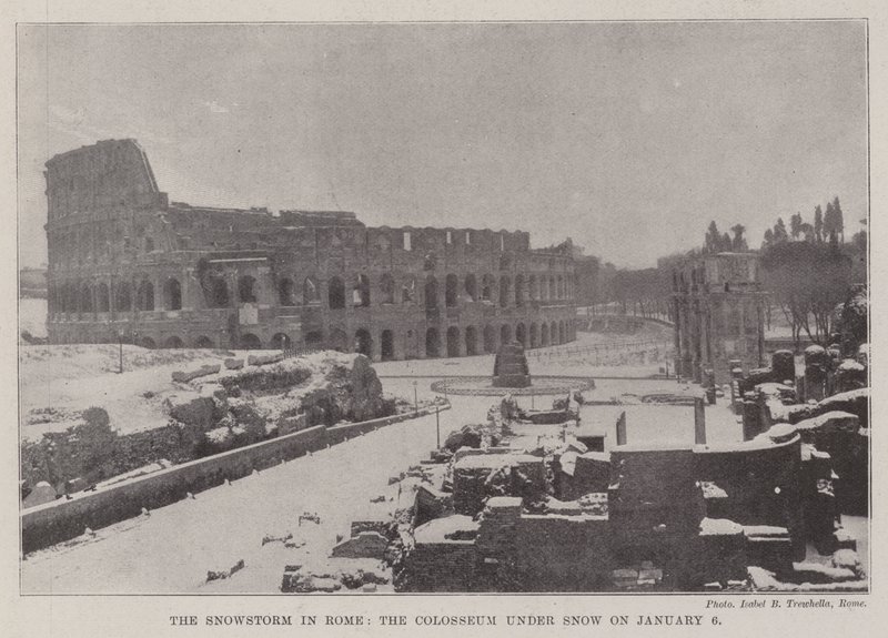La Tempête de Neige à Rome, le Colisée sous la Neige le 6 janvier - English Photographer