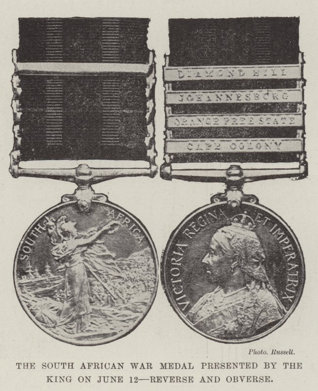 La médaille de la guerre sud-africaine présentée par le roi le 12 juin - English Photographer