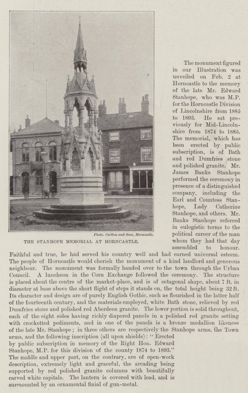 Le mémorial Stanhope à Horncastle - English Photographer