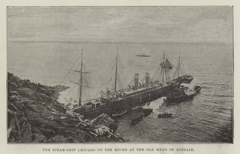 Le Steam-Ship Chicago sur les rochers à Old Head of Kinsale - English Photographer