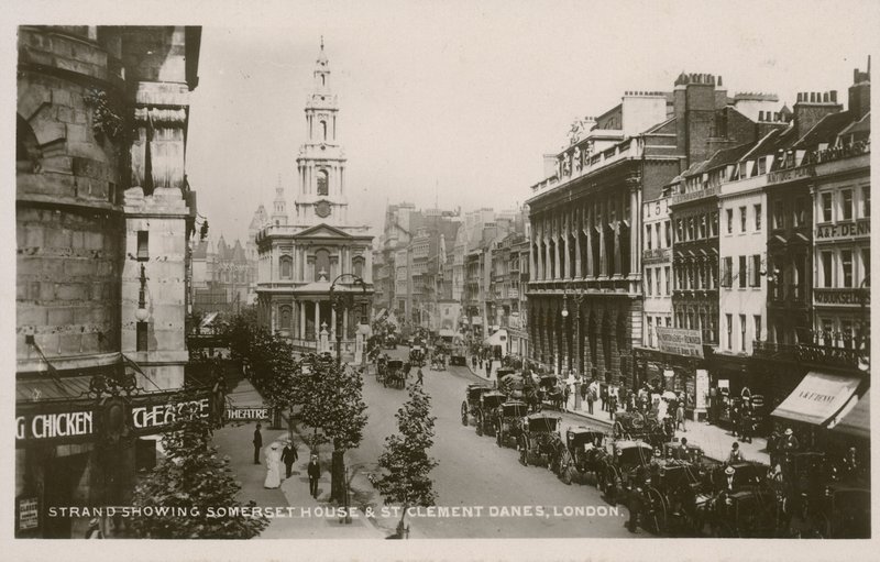 The Strand, montrant Somerset House et St Clement Danes, Londres - English Photographer