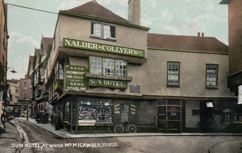 Le Sun Hotel, Canterbury, Kent, où le personnage fictif M. Micawber a séjourné dans le roman David Copperfield de Charles Dickens - English Photographer