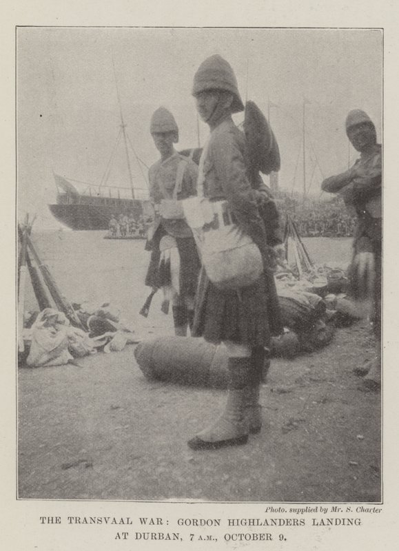 La guerre du Transvaal, les Gordon Highlanders débarquant à Durban, 7h, 9 octobre - English Photographer