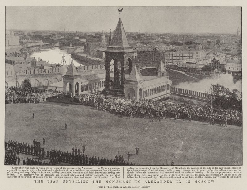 Le Tsar dévoilant le monument à Alexandre II à Moscou - English Photographer