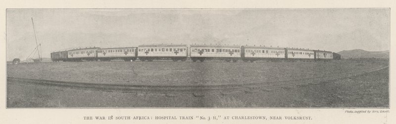 La guerre en Afrique du Sud, Train-hôpital n° 3 H, à Charlestown, près de Volksrust - English Photographer