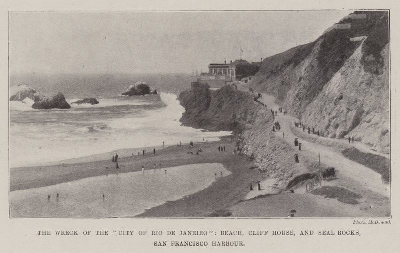 Le naufrage de la ville de Rio de Janeiro, plage, Cliff House et Seal Rocks, port de San Francisco - English Photographer