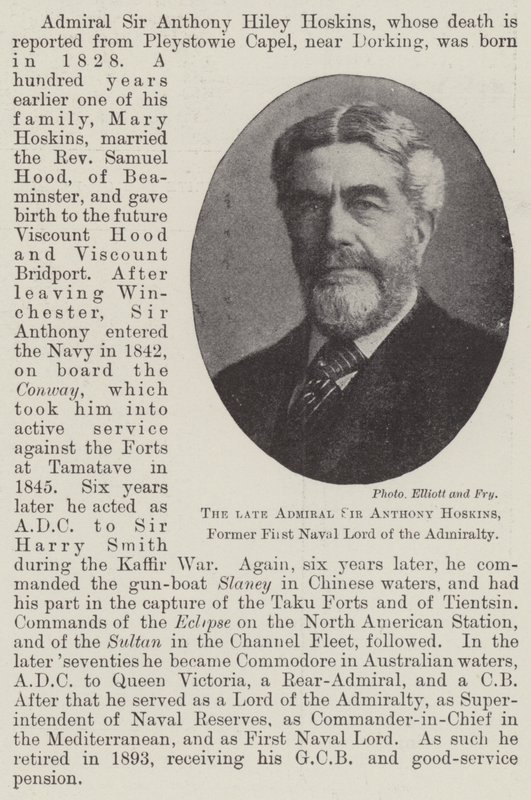 Feu amiral Sir Anthony Hoskins, ancien premier lord de l