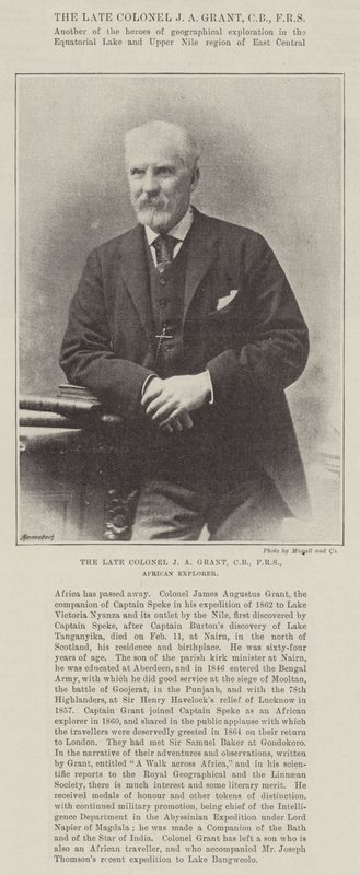 Le défunt colonel J A Grant, CB, FRS, explorateur africain - English Photographer