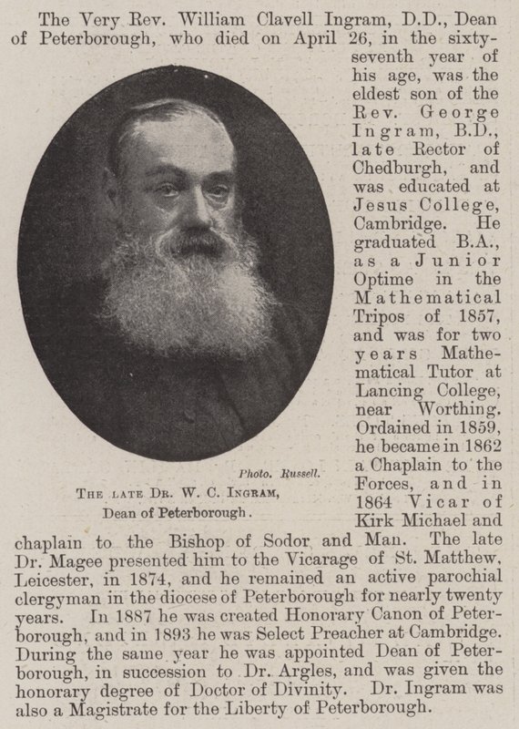 Feu Dr W C Ingram, doyen de Peterborough - English Photographer