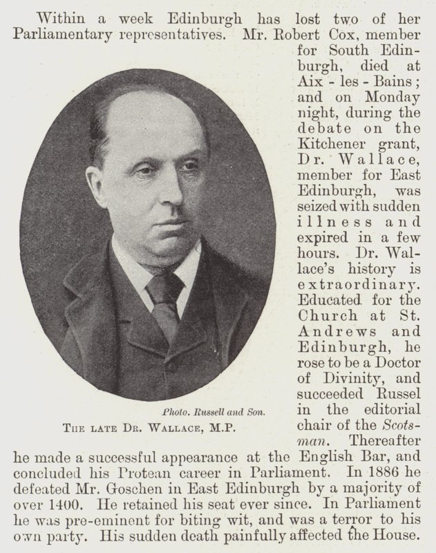 Le défunt Dr Wallace, MP - English Photographer
