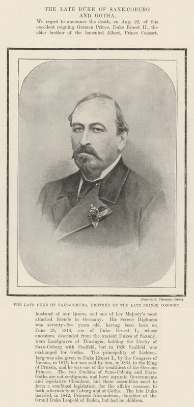 Feu duc de Saxe-Cobourg, frère du feu prince consort - English Photographer