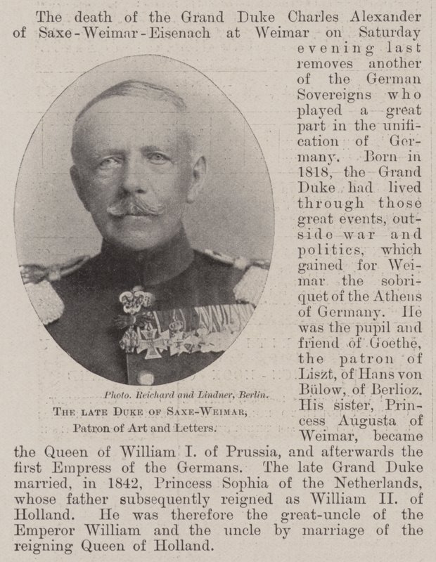 Feu Duc de Saxe-Weimar, Mécène des Arts et des Lettres - English Photographer