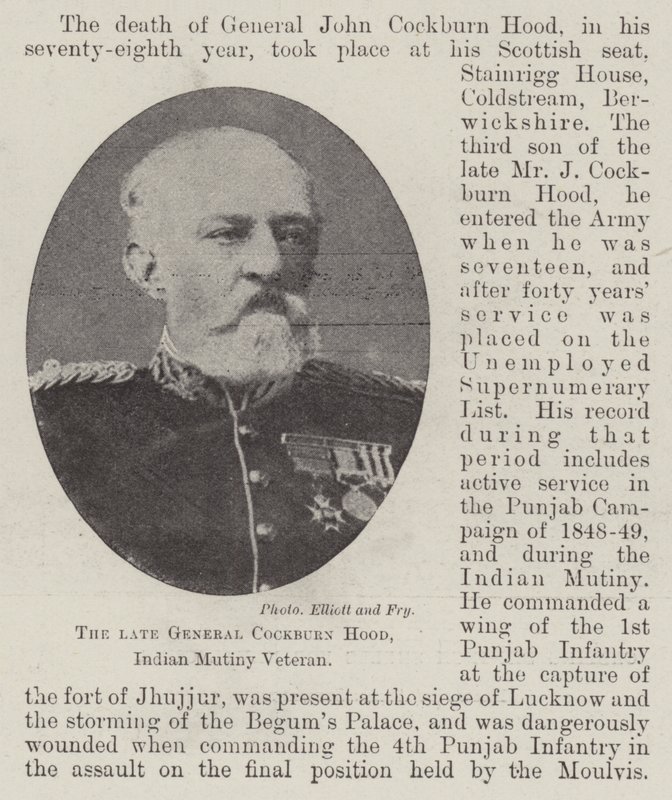 Feu général Cockburn Hood, vétéran de la révolte indienne - English Photographer