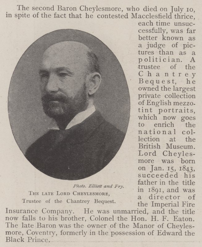 Feu Lord Cheylesmore, administrateur du Chantrey Bequest - English Photographer
